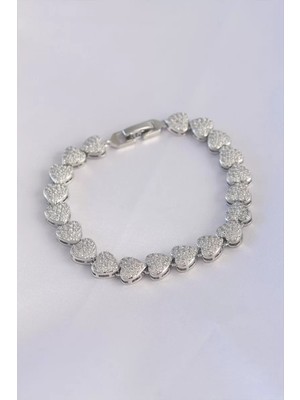 LTG Nova Vip Seri Pirinç Zirkon Taşlı Gümüş Renk Model Bileklik - TJ-BB6067