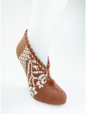 Royaleks Kesgin Market® El Örgüsü Kışlık Şık Kadın Yün Patik D9 Teknokesgin