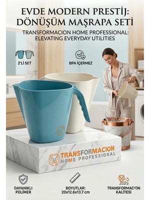 PremiumPort Şık ve Dayanıklı 2'li Modern Banyo Su Tası Seti, Ergonomik Tasarım