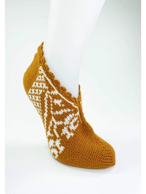 Royaleks Kesgin Market® El Örgüsü Kışlık Şık Kadın Yün Patik D12 Teknokesgin