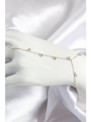 LTG Nova Pirinç Zirkon Taşlı Sallantılı Model Gold Renk Kadın Şahmeran - TJ-SN695