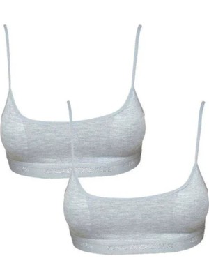 Royaleks Kesgin Market® Pedli Ip Askılı Gri Büstiyer 2 Adet Teknokesgin