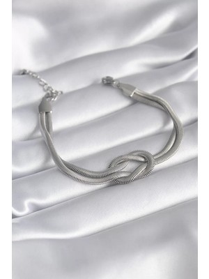 LTG Nova Çelik Çelik Gold Renk Italyan Zincir Düğüm Model Kadın Bileklik - TJ-BB5860