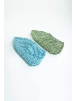 Royaleks Kesgin Market® 2 Çift El Örgüsü Kışlık Şık Kadın Yün Patik Set 5 Teknokesgin