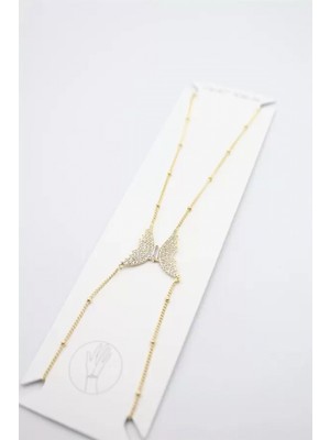 Pileli Store Kelebek Şahmeran - Altın