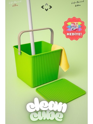 PremiumPort Kare Kapaklı Kulplu Temizlik ve Saklama Kovası, Çok Amaçlı Düzenleyici