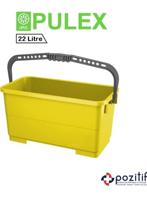 PremiumPort Yüksek Kapasiteli 22 Litre Camcı Kovası, Sarı Renkli, Dayanıklı ve Pratik