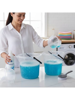 PremiumPort 3'lü Temizlik Kovası Seti, Şeffaf Su Kabı ve Maşrapa, 13 L