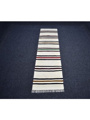 Zehra Abla Halı Yeni El Dokuma Çubuklu Yörük Yolluk Yün Kilim 7293