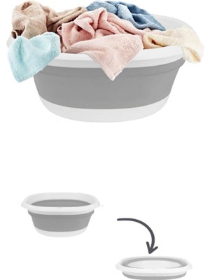 PremiumPort Katlanabilir Badya Leğen Seti, 3'lü, Pratik ve Hafif, Çeyizlik 3X10L