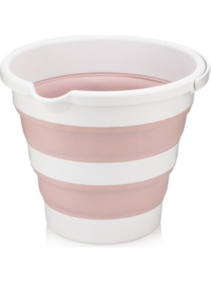 PremiumPort Katlanabilir Akordiyon Banyo Kovası, Pembe, 12 Litre, Pratik ve Şık Tasarım