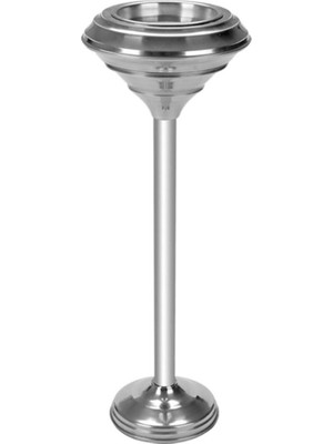 PremiumPort Şık Büyük Boy Krom Küllük, 65CM, Modern Ev Dekoru
