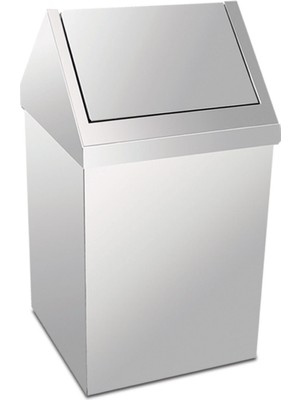PremiumPort Krom Çatı Kapaklı 25 Lt Çöp Kovası, Şık ve Dayanıklı Tasarım