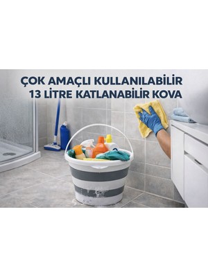 PremiumPort Katlanabilir 13 Litre Çok Amaçlı Kova, Hafif ve Pratik Tasarım
