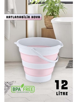 PremiumPort 12 Litre Katlanabilir Su Kovası ve Banyo Pudra, Pratik ve Şık Tasarım