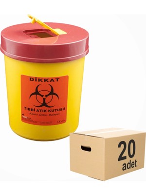 PremiumPort Pratik 1,3 Lt Tıbbi Atık Kovası, 20 Adet Paket