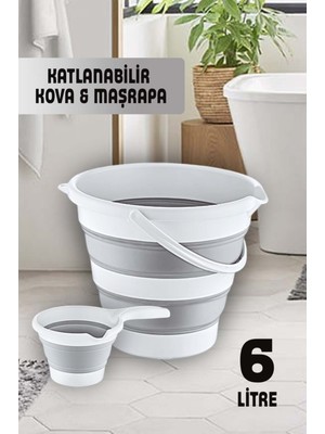 PremiumPort 2'li Katlanabilir 6l Kova ve Maşrapa Seti, Pratik ve Şık Tasarım