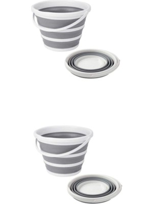 PremiumPort 2'li Tiny Mini Art Katlanabilir Akordiyon Kova, 12,8 Lt, Pratik ve Hafif