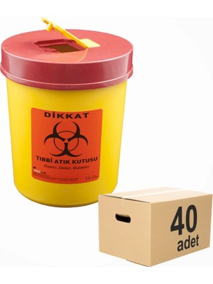 PremiumPort Sağlıklı ve Güvenli Tıbbi Atık Kovası, 1,3 Lt, Paket 40 Adet