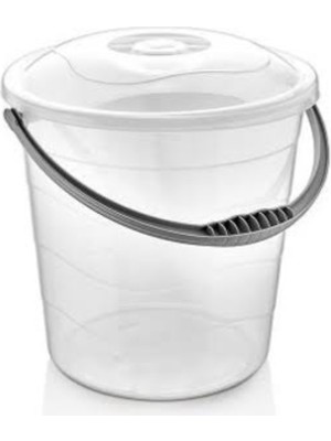 PremiumPort Çok Amaçlı 10 Litre Şeffaf Kapaklı Kova, Pratik ve Kullanışlı