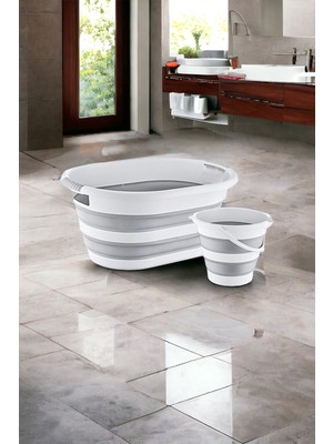 PremiumPort 25 Litre Katlanabilir Plastik Çamaşır Sepeti ve Kova, Pratik ve Şık Depolama