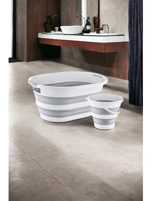 PremiumPort 38 Litre Katlanabilir Plastik Çamaşır Sepeti ve Kova, Pratik ve Şık Depolama