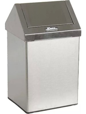 PremiumPort Dayanıklı Metal Çöp Kovası, Çatı Kapaklı, 16 Litre, Pratik ve Şık Tasarım