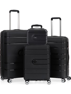 Ççs 5247 4'lü Set Polipropilen Süper Esnek Kırılmaz Tekerlekli Valiz Bavul Seyahat