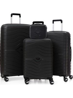 Ççs 5242 4'lü Set Körüklü Polipropilen Süper Esnek Kırılmaz Tekerlekli Valiz Bavul Seyahat