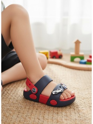 Kidessa 2247-AKINAL Unisex Figürlü Ultra Yumuşak Esnek Kaymaz Tabanlı Çocuk Sandalet Terlik - NKT02247-LACIVERT-KIRMIZI-29