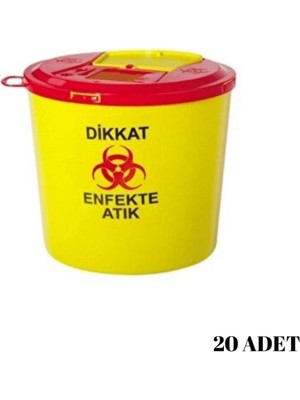PremiumPort 5 Litre Tıbbi Atık Kova, Paketli 20 Adet, Hijyenik ve Güvenli Kullanım