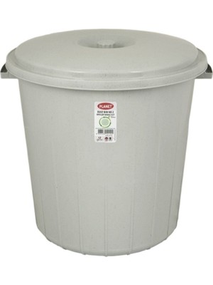 PremiumPort Şık Gri Yuvarlak Çöp Kovası 35 Litre, Temizlik Için Ideal Seçim