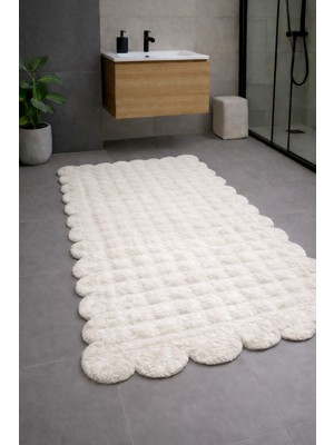 PremiumPort Papatya Şekilli Modern Dekoratif Kaymaz Banyo Klozet Takımı 80X120