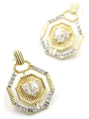 Die Grup Taşlı Küpe - Altın