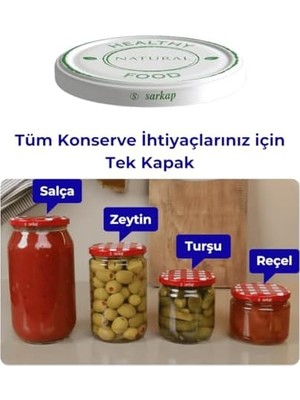 Mabeyn Sarkap Kavanoz Kapağı, 82MM, Hava Geçirmez, Sızdırmaz, Konserve Için Uygun, 10'lu Paket (Healthy)