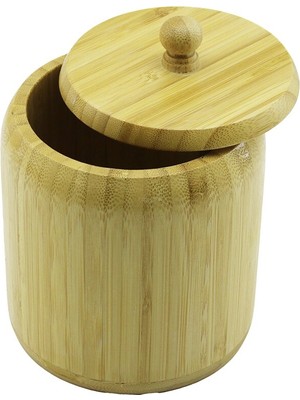 Die Grup No-12 Ahşap - Bambu Şekerlik Kapaklı Çap: 11.3cm Derinlik: 11CM (5501)