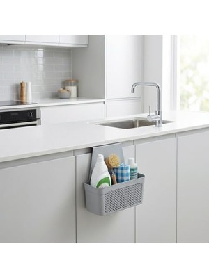 Mabeyn Orret Home Dolap Içi Asılabilir Plastik Organizer Deterjan Sünger Düzenleyici Askı Mutfak Banyo Dolap Içi Düzenleyici Kapak Arkası Organizer Sepet (Asorti Renk)