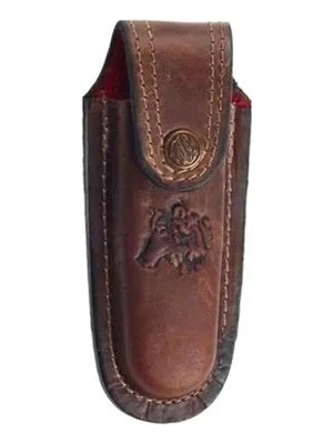 SHC4200 Kurt Figürlü Hakiki Deri Çakı Kılıfı No:5, 16 x 5 cm - Kemerlikli