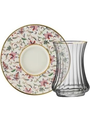 Mabeyn Sandro Moreno 1453 Desen Yağmuru Optik 12 Parça Altı Kişilik Çay Seti 110 ml