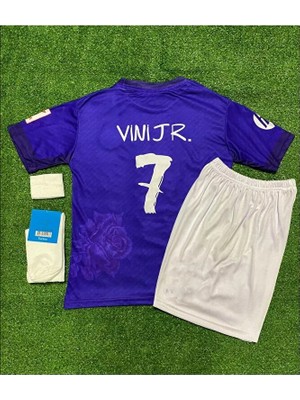 Vini Jr. 2023/24 Yeni Sezon Çocuk Forması 4'lü Set (Y-3 Güllü)