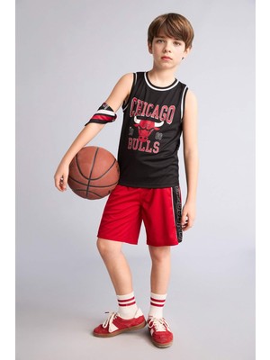 DeFacto NBA Chicago Bulls Regular Fit Şort Erkek Çocuk H2883A826HS