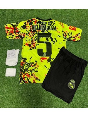 R.madridd 2024/25 Yeni Sezon Jude Bellingham Özel Konsept Çocuk Forması 4'lü Set (Neon)