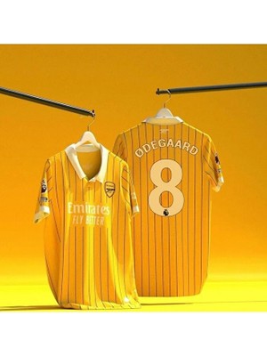 A.r.s.e.n.a.l 2024/25 Sezonu Martin Ødegaard Özel Konsept Forması (Yellow)