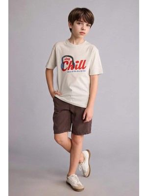 DeFacto Regular Fıt Tencel Şort Erkek ÇOCUK H5137A826SM