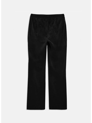Juicy Couture Siyah Kadın Dar Yazı Baskılı Eşofman Altı VIJH70699WPFJ00