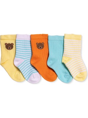 Hellobaby Erkek Bebek 5li Soket Çorap Hayvan Baskılı