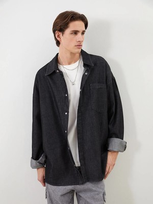 Lc Waikiki Yeni Sezon Rahat Kalıp Uzun Kollu Gabardin Erkek Gömlek