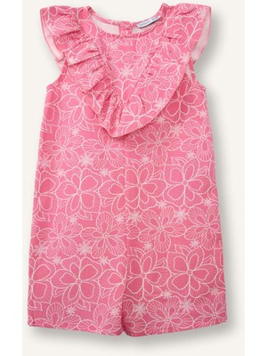 DeFacto Kız Bebek Floral Keten Tulum H6017A526SM