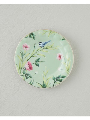 English Home Vanilla Yeni Bone China Pasta Tabağı 16 cm Açık Yeşil Çiçek Desenli