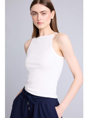 DeFacto Slim Fit Basic Düz Kayık Yaka Fitilli Kaşkorse Atlet H6030AX26SM